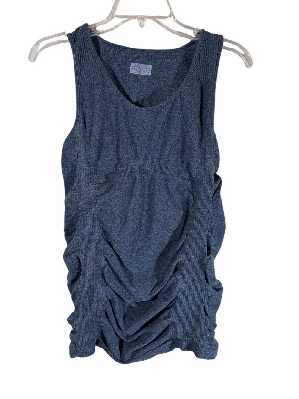 Athleta Breathe ruched grey workout athletic tank top womens medium